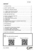 Preview for 2 page of GM VENDING FUTURE Instruction Manual