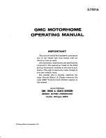 Preview for 3 page of GMC 1975 Motorhome Operating Manual