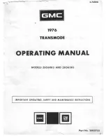 GMC 1976 TRANSMODE Operating Manual preview
