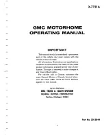 Preview for 3 page of GMC 1977 motorhome Operating Manual