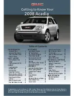 Preview for 1 page of GMC 2008 Acadia Getting To Know Manual