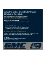 Preview for 12 page of GMC AG125MAG Instruction Manual