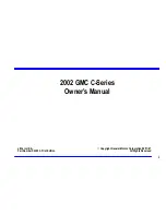 Preview for 2 page of GMC C series 2002 Owner'S Manual