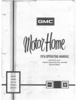 GMC Motorhome 1976 Operating Manual preview