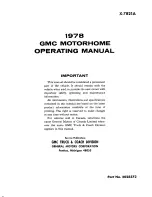 Preview for 2 page of GMC MOTORHOME 1978 Operating Manual