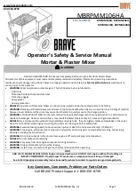 GNE BRAVE BRPMM106H Operator'S Safety And Service Manual предпросмотр