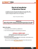 Preview for 23 page of GO FAN YOURSELF Z-TECH Installation And Technical Operations Manual