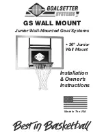 Preview for 1 page of Goalsetter Systems GS Wall Mount Installation & Owner'S Instructions