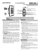 Preview for 1 page of Gocontrol WO15Z-1 Manual