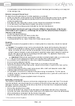 Предварительный просмотр 46 страницы Goddess FSB 085 TW8 Instruction Manual