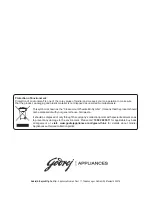 Preview for 160 page of Godrej GME 725 CF1 PZ Manual