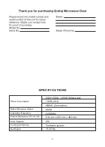 Preview for 3 page of Godrej GME 730 CP1 QM User Manual