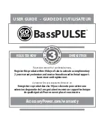 GOgroove BassPULSE GGBP000100GNUS User Manual предпросмотр