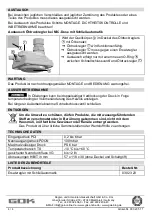 Preview for 4 page of GOK 4045659082980 Assembly And Operation Manual