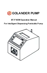 Golander pump BT-F NEW Operation Manual preview