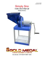 Gold Medal Simply Sno 1813 Instruction Manual preview