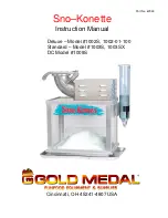 Preview for 1 page of Gold Medal Sno-Konette 1002-01-100 Instruction Manual