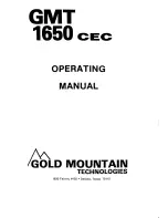 Gold Mountain GMT 1650 cec Operating Manual preview