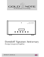 Предварительный просмотр 1 страницы Gold Note Demidoff Signature Anniversary Owner'S Manual