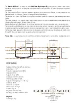 Preview for 2 page of Gold Note Machiavelli Gold Owner'S Manual