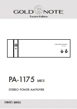 Предварительный просмотр 1 страницы Gold Note PA-1175 MKII Owner'S Manual