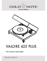 Gold Note VALORE Plus 425 Owner'S Manual предпросмотр