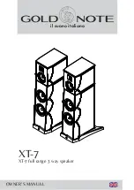 Gold Note XT-7 Owner'S Manual preview