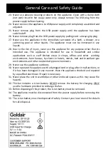 Preview for 3 page of Goldair DF-01LB Operating Instructions Manual
