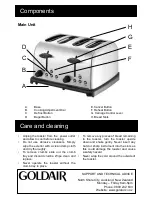 Предварительный просмотр 3 страницы Goldair Domus GT325 Operating Instructions