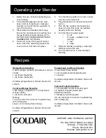 Preview for 5 page of Goldair FBB360 Operating Instructions Manual