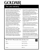 Preview for 6 page of Goldair FBB360 Operating Instructions Manual