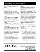 Preview for 4 page of Goldair FBM300 Operating Instructions Manual
