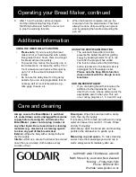 Preview for 7 page of Goldair FBM300 Operating Instructions Manual