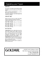 Preview for 5 page of Goldair FEP320B Operating Instructions Manual