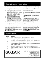 Предварительный просмотр 5 страницы Goldair FFHM250B Operating Instructions Manual