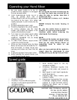 Предварительный просмотр 5 страницы Goldair FHM260G Operating Instructions Manual