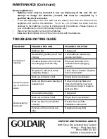 Preview for 5 page of Goldair FHV20 Operating Instructions Manual