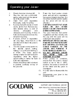 Preview for 4 page of Goldair FJE300 Operating Instructions Manual