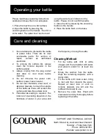 Preview for 4 page of Goldair FK350 Operating Instructions