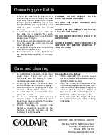 Preview for 4 page of Goldair FK360B Operating Instructions