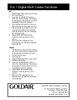 Предварительный просмотр 9 страницы Goldair FMC350 Operating Instructions Manual