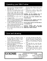 Preview for 4 page of Goldair FMF100 Operating Instructions Manual