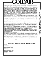 Preview for 8 page of Goldair FSB220 Operating Instructions Manual