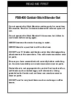 Preview for 4 page of Goldair FSB400 Operating Instructions Manual