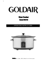 Goldair FSC110 Operating Instructions Manual preview