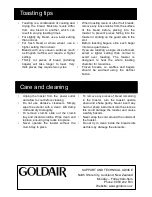 Preview for 5 page of Goldair FT375 Operating Instructions Manual