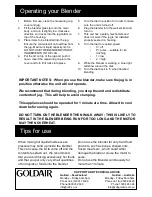 Preview for 5 page of Goldair GBB325 Operating Instructions Manual