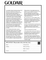 Preview for 13 page of Goldair GBM400 Operating Instructions Manual