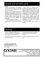 Preview for 3 page of Goldair GCBF100 Operating Instructions