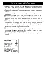 Предварительный просмотр 3 страницы Goldair GCEV60 Operating Instructions Manual